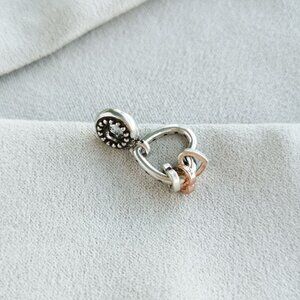 Pandora Heart Highlights Silver Charm w/ dust bag
